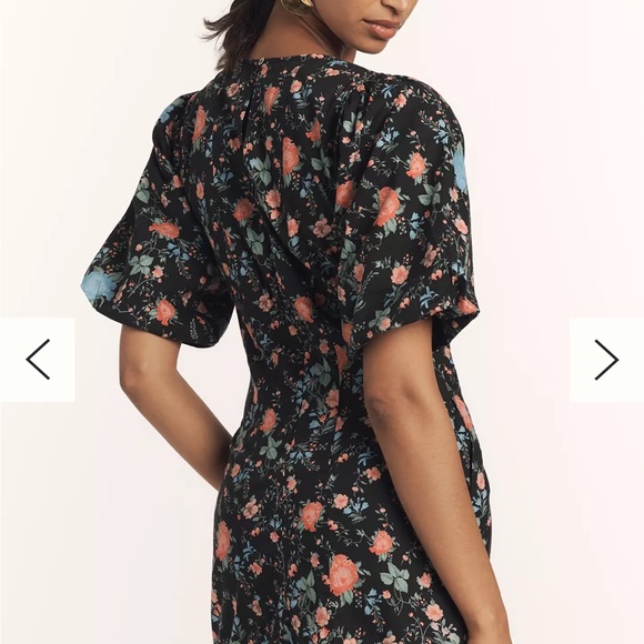 NWT✨ Anthropologie Floral Black Romper with Cutout - Picture 6 of 7